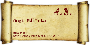 Angi Márta névjegykártya