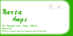 marta angi business card